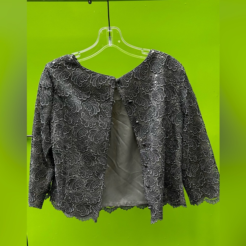 Silver Lace Cropped Jacket